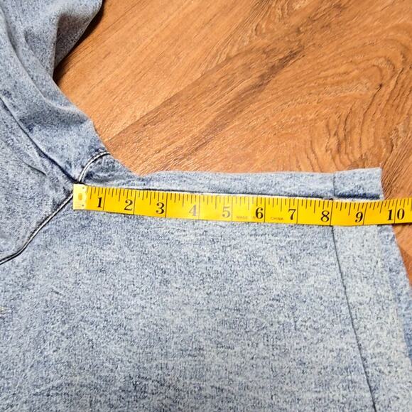 Vintage Acid Wash Denim Shorts Pleated High Waist Womens 12 Juniors 13/14 - Picture 13 of 15